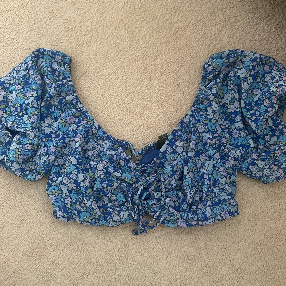 Wild Fable Blue Floral Blouse